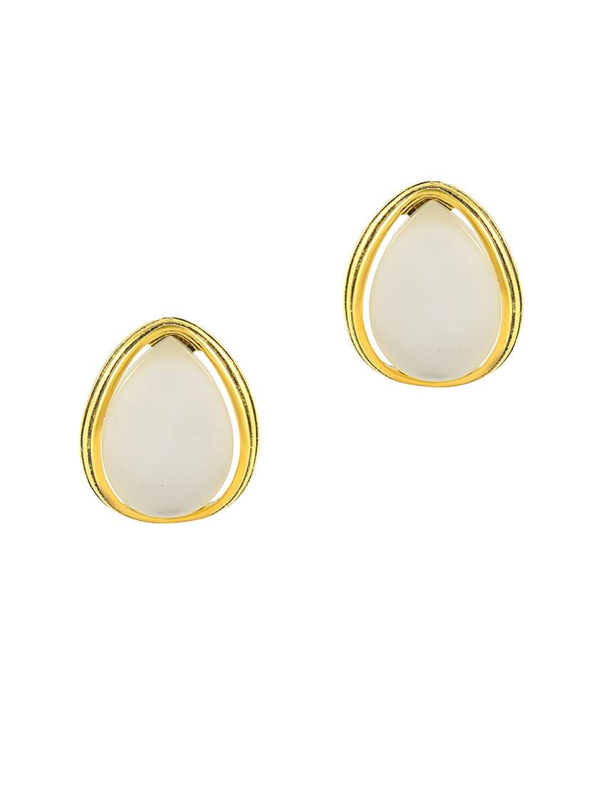 women gold brass studs earrings - 21553781 -  Standard Image - 2