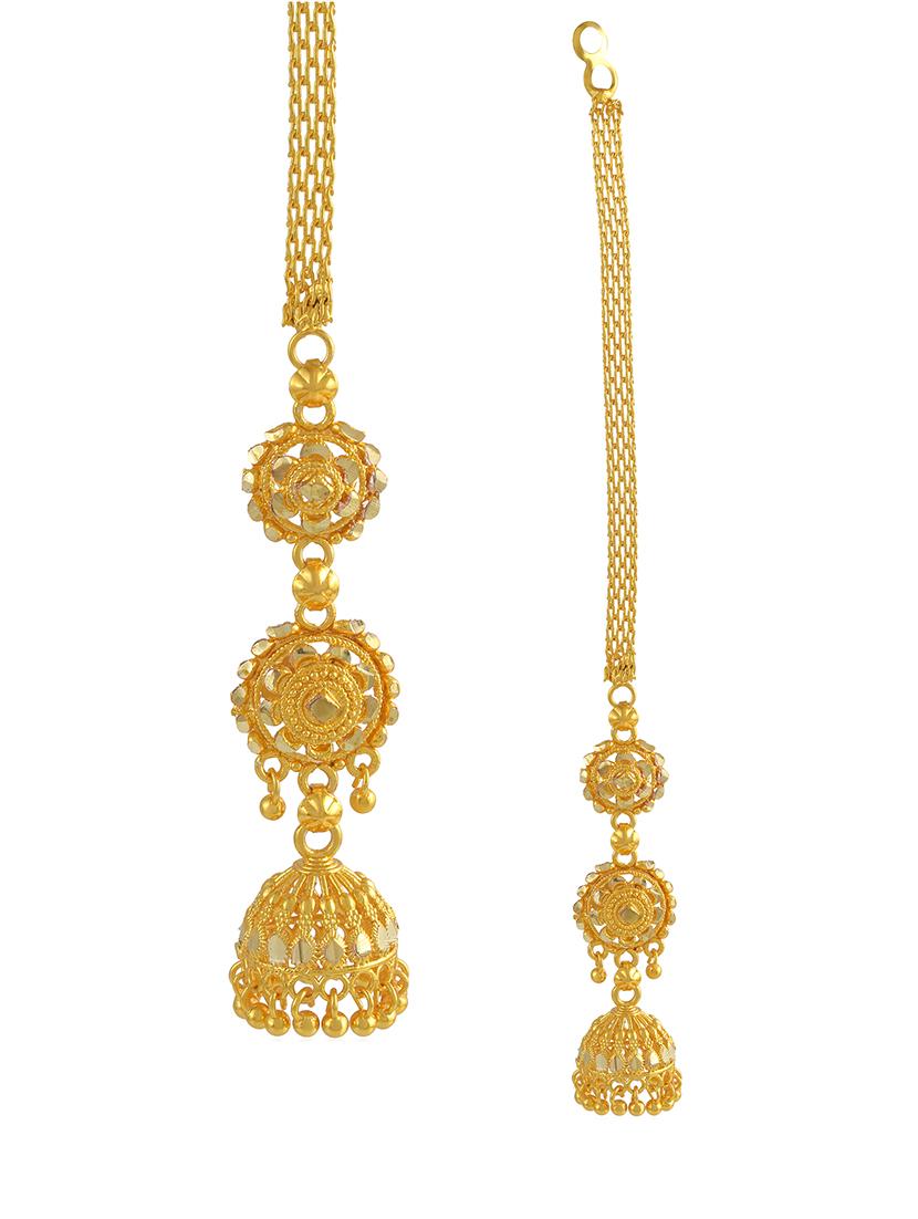 gold brass jhumka earring - 21553788 - Standard Image - 2