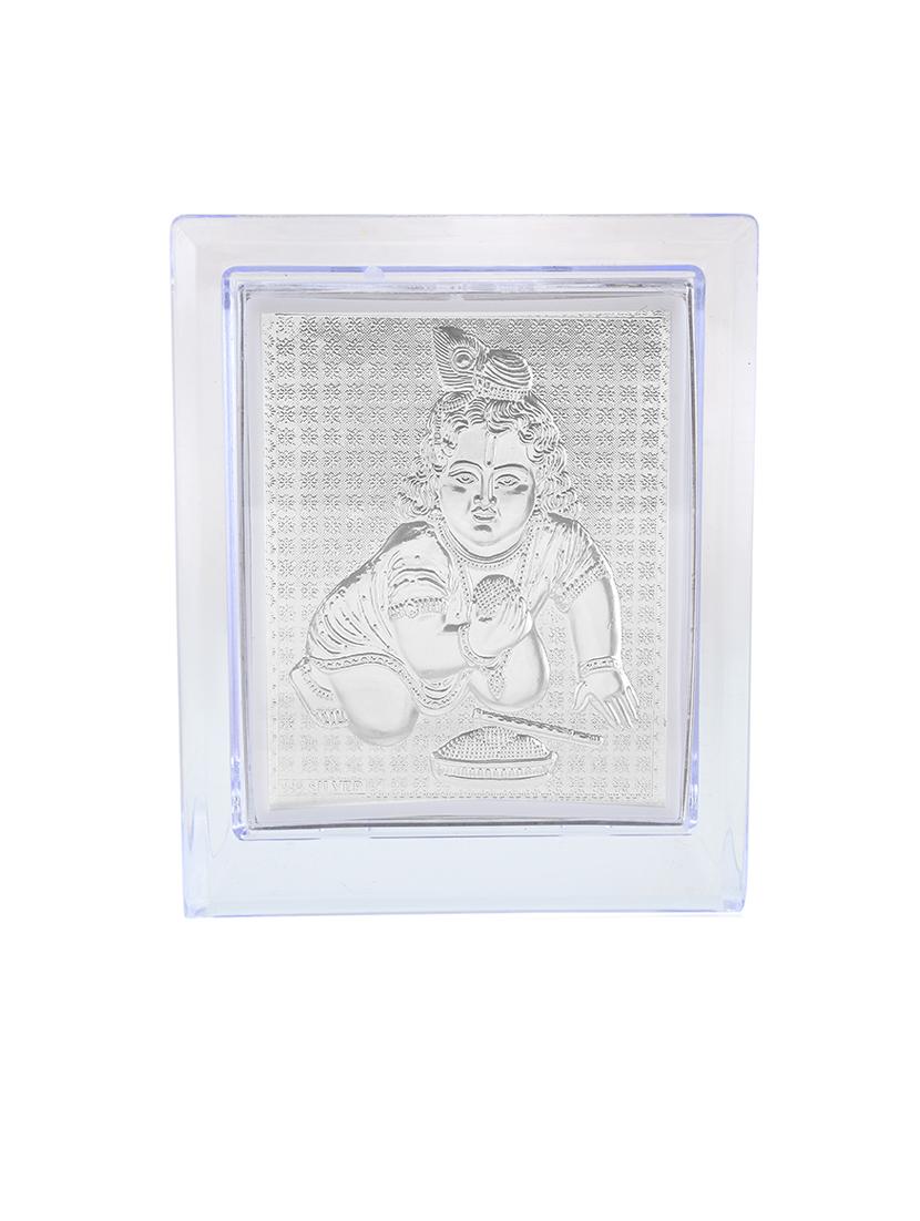 pure silver foil krishna laddu gopal stand hindu puja item - 21553797 -  Zoom Image - 0