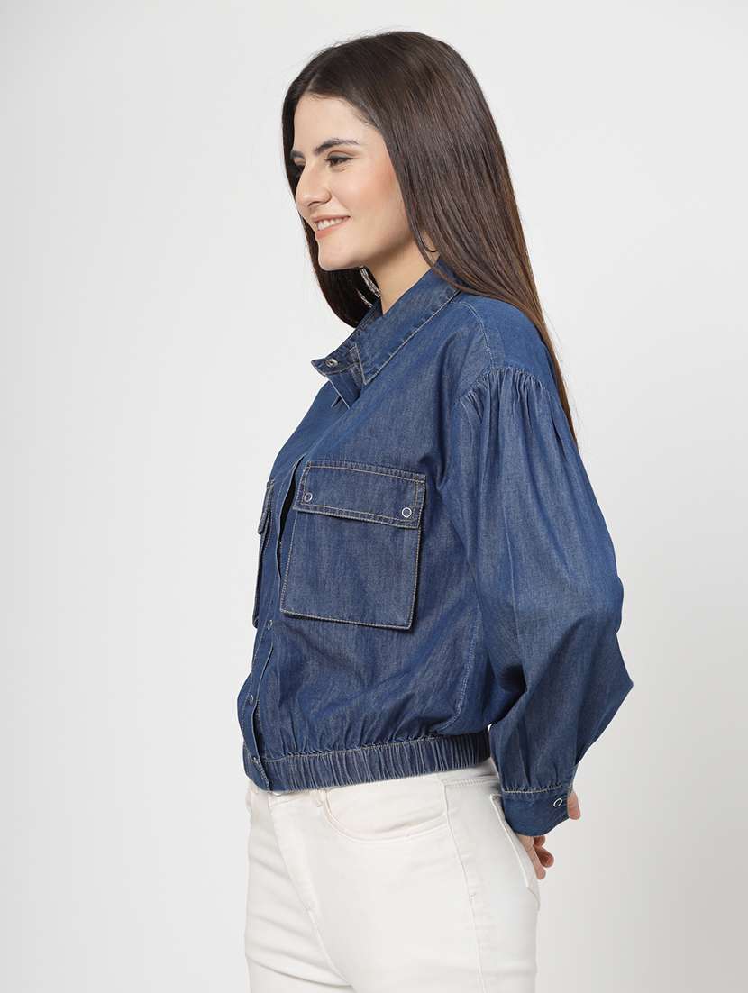 women solid long sleeves jacket - 21553838 -  Standard Image - 2