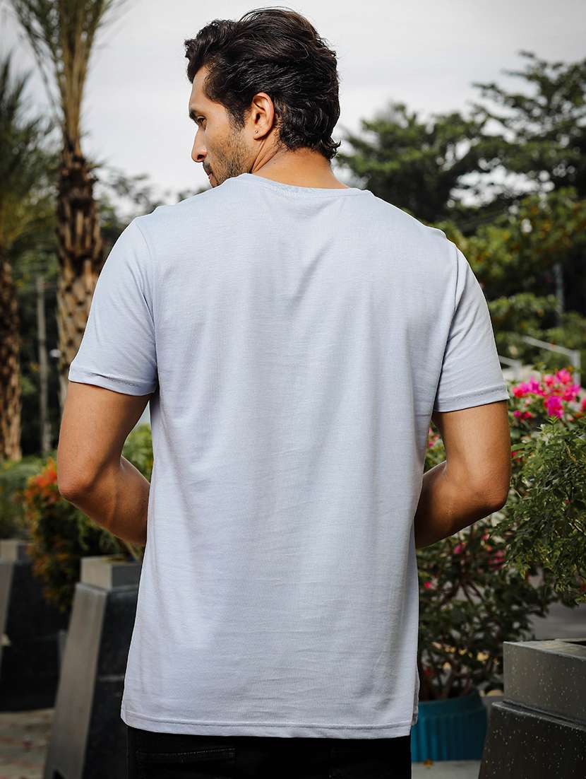 men chest print round neck t-shirt - 21553852 -  Standard Image - 2