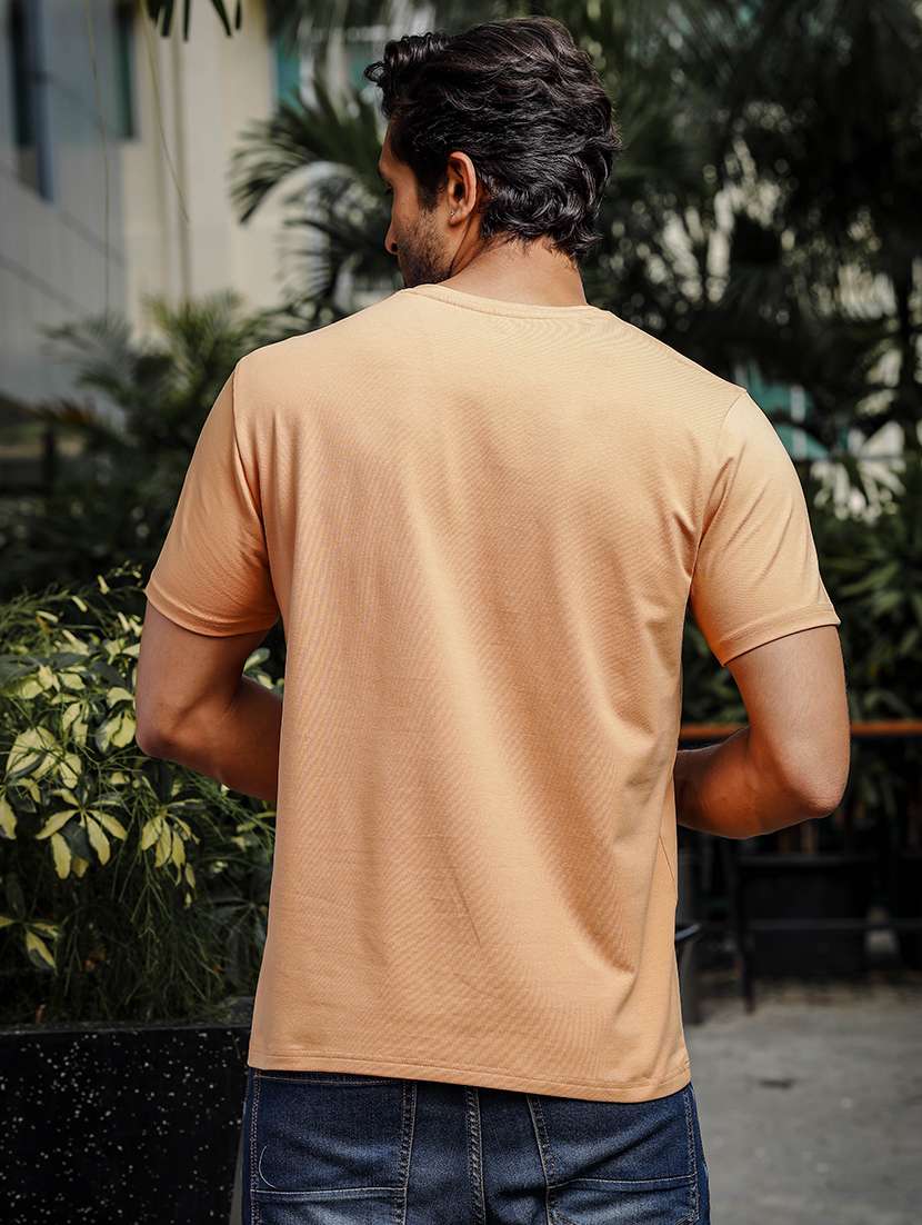 men chest print round neck t-shirt - 21553856 - Standard Image - 2