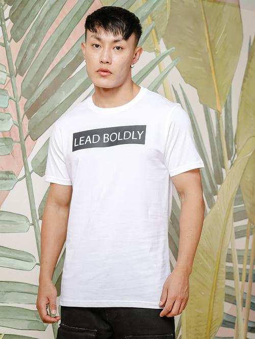 men chest print round neck t-shirt - 21553869 - Standard Image - 0