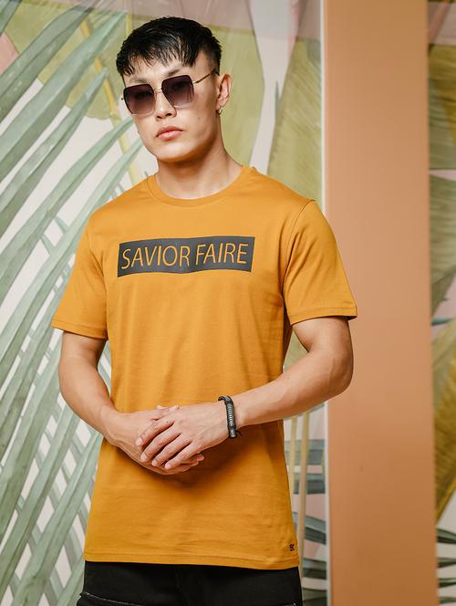 men chest print round neck t-shirt - 21553871 -  Standard Image - 0