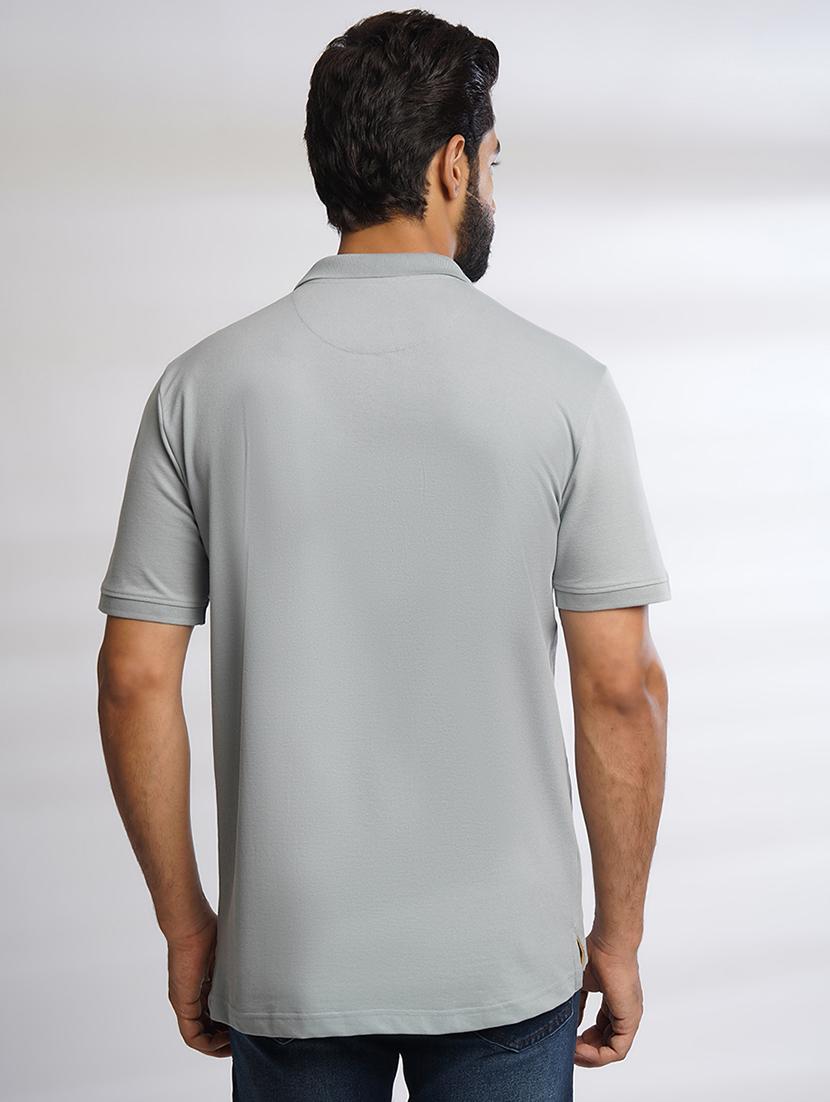 men solid polo neck short sleeve t-shirt - 21553872 - Standard Image - 2