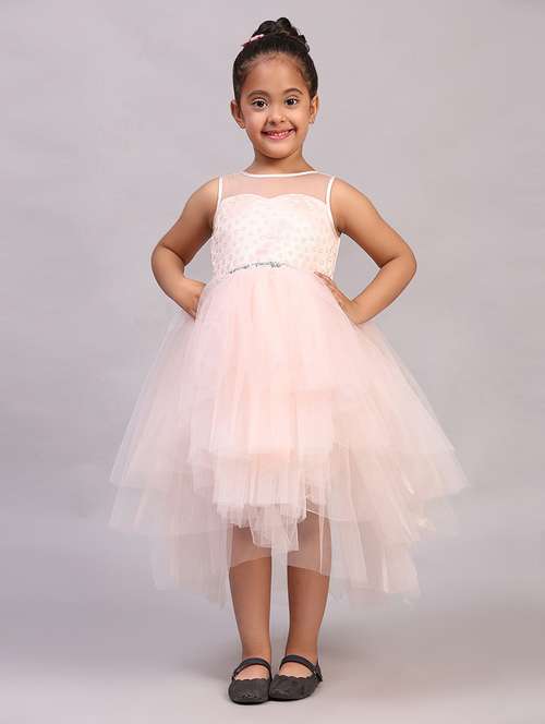 girls knee length self-designed frock - 21553896 -  Standard Image - 0