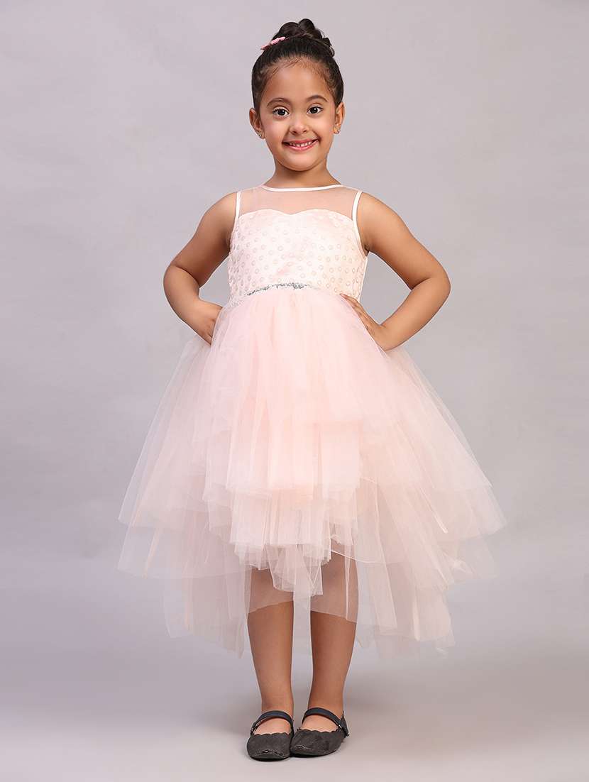 girls knee length self-designed frock