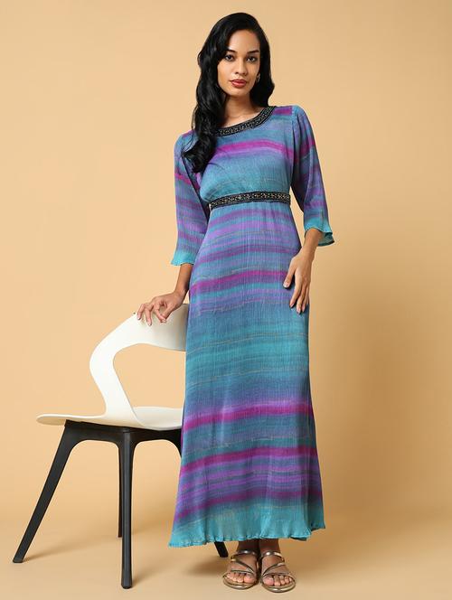 women embroidered round neck a-line dress - 21553932 - Standard Image - 0