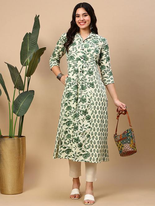 women floral printed collared a-line dress - 21553940 - Standard Image - 0