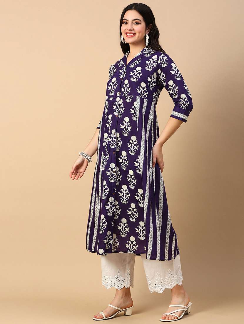women printed collared a-line kurta - 21553941 -  Standard Image - 2