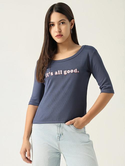 women chest printed round neck t-shirt - 21554007 - Standard Image - 0