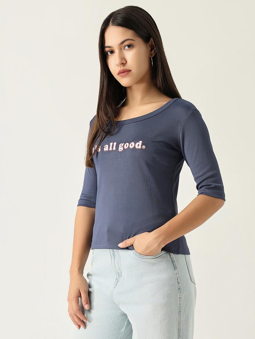 women chest printed round neck t-shirt - 21554007 - Standard Image - 2