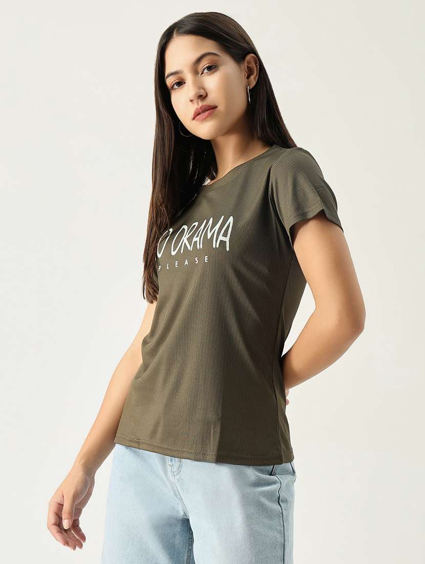 women chest printed round neck t-shirt - 21554013 -  Standard Image - 2