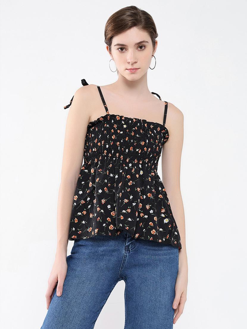 women black floral printed peplum top - 21554051 -  Zoom Image - 0