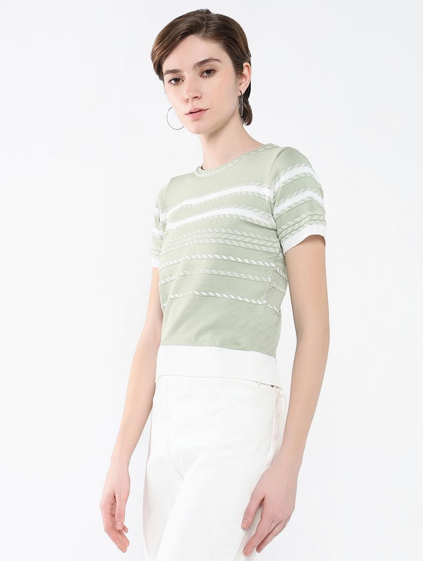 women green self-designed regular top - 21554055 - Standard Image - 2