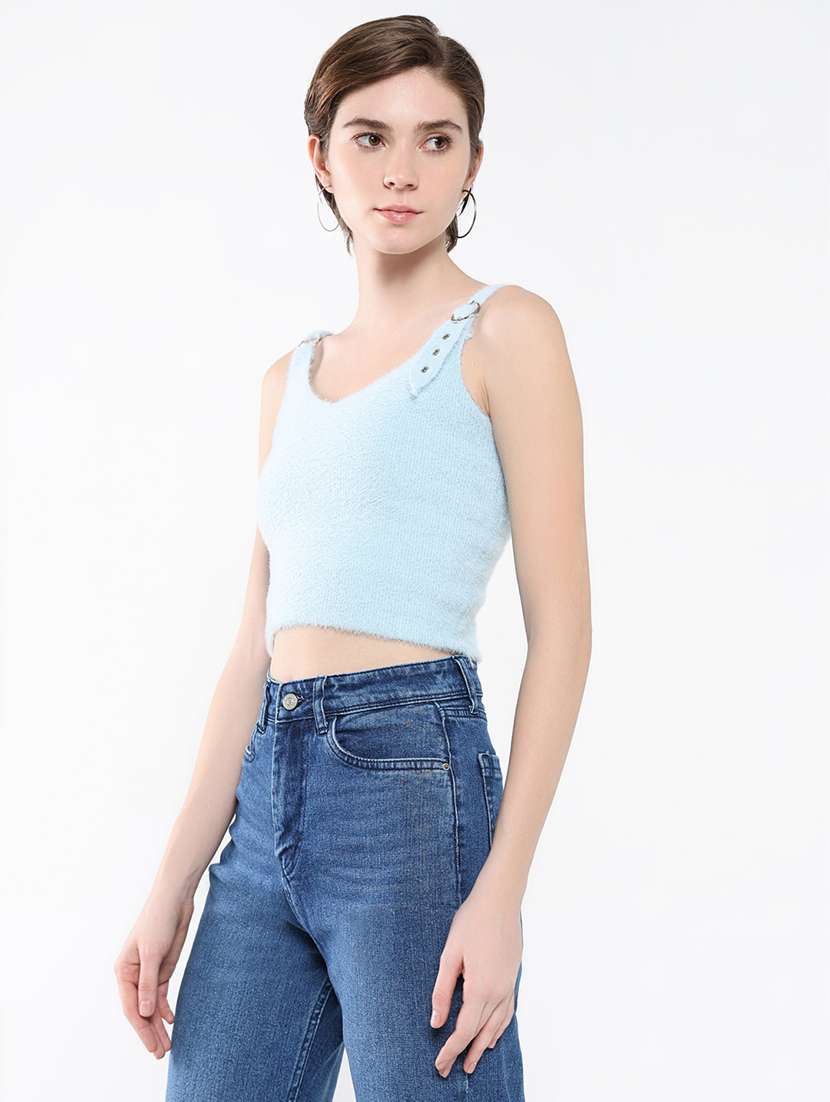 women light blue self-designed tank top - 21554060 -  Standard Image - 2