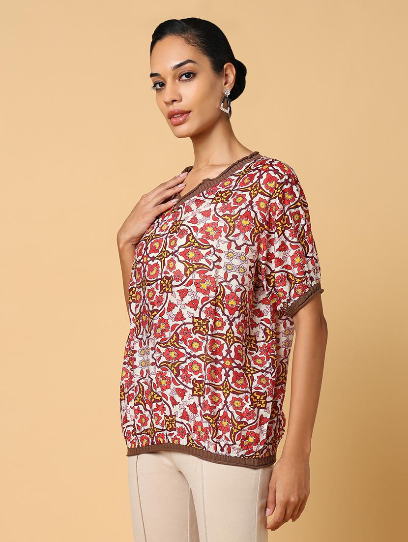 women red printed regular top - 21554099 - Standard Image - 2