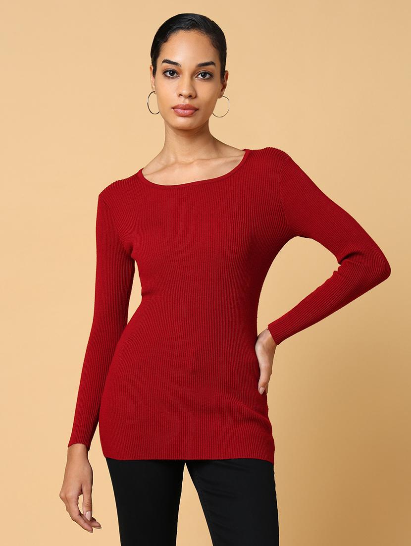 women maroon solid regular top - 21554111 - Zoom Image - 0
