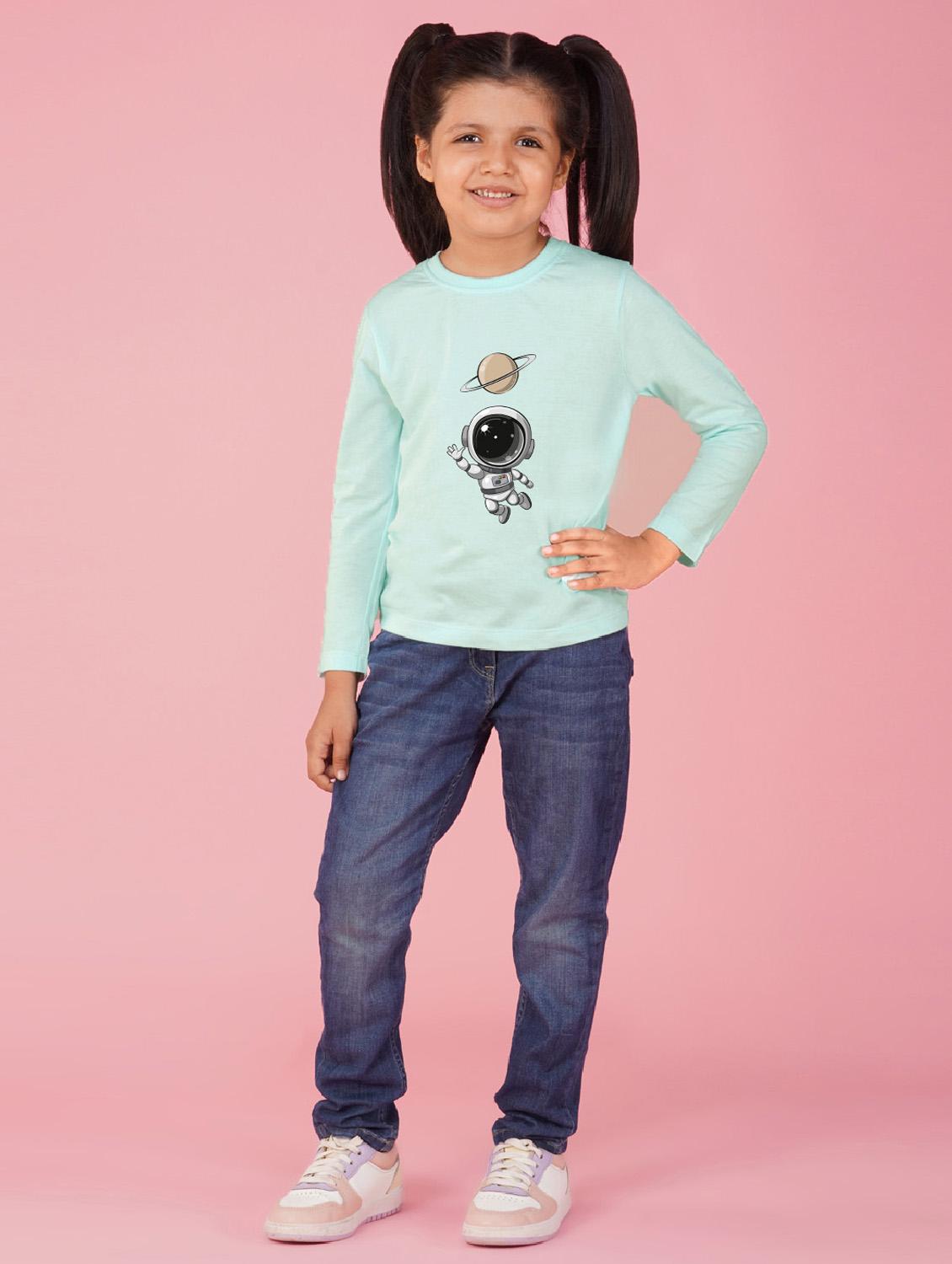 girls long sleeves front print tees - 21554321 - Standard Image - 2