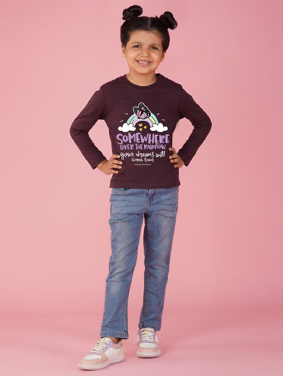 girls front print long sleeve tee - 21554351 - Standard Image - 2