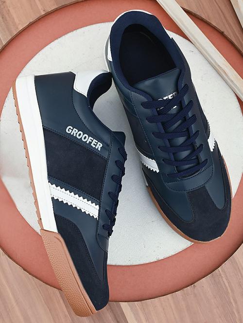 men navy blue lace up sneaker - 21554744 -  Standard Image - 0