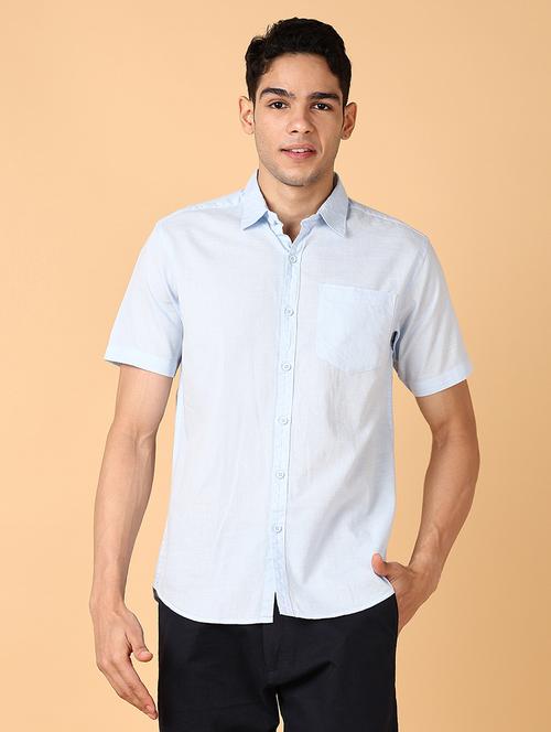 men solid short sleeve casual shirt - 21554780 -  Standard Image - 0