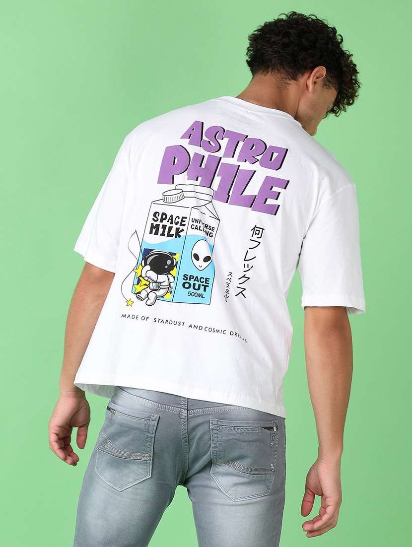 men round neck front & back print t-shirt - 21554864 -  Standard Image - 2