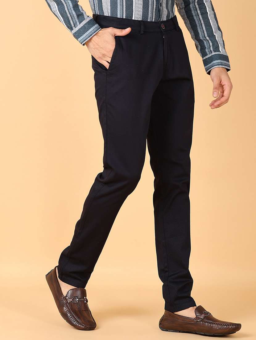 men solid slim fit chinos casual trouser - 21554970 -  Standard Image - 2