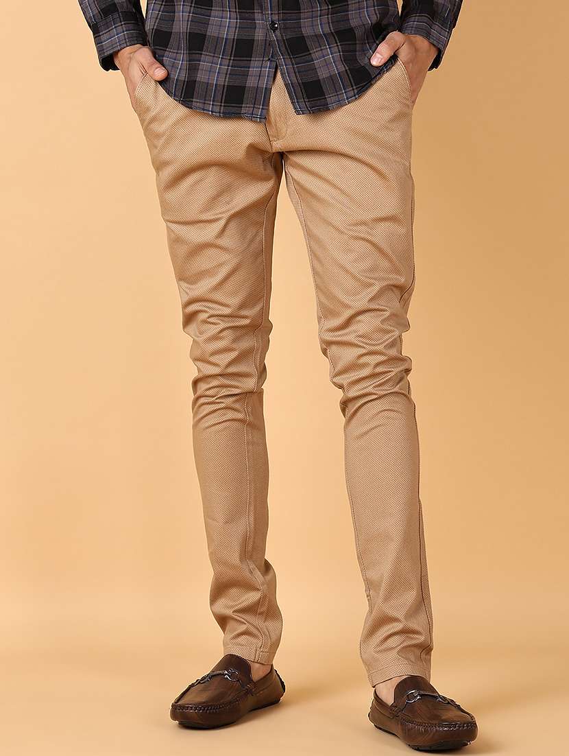 men self design regular fit chinos casual trouser - 21554993 -  Standard Image - 2