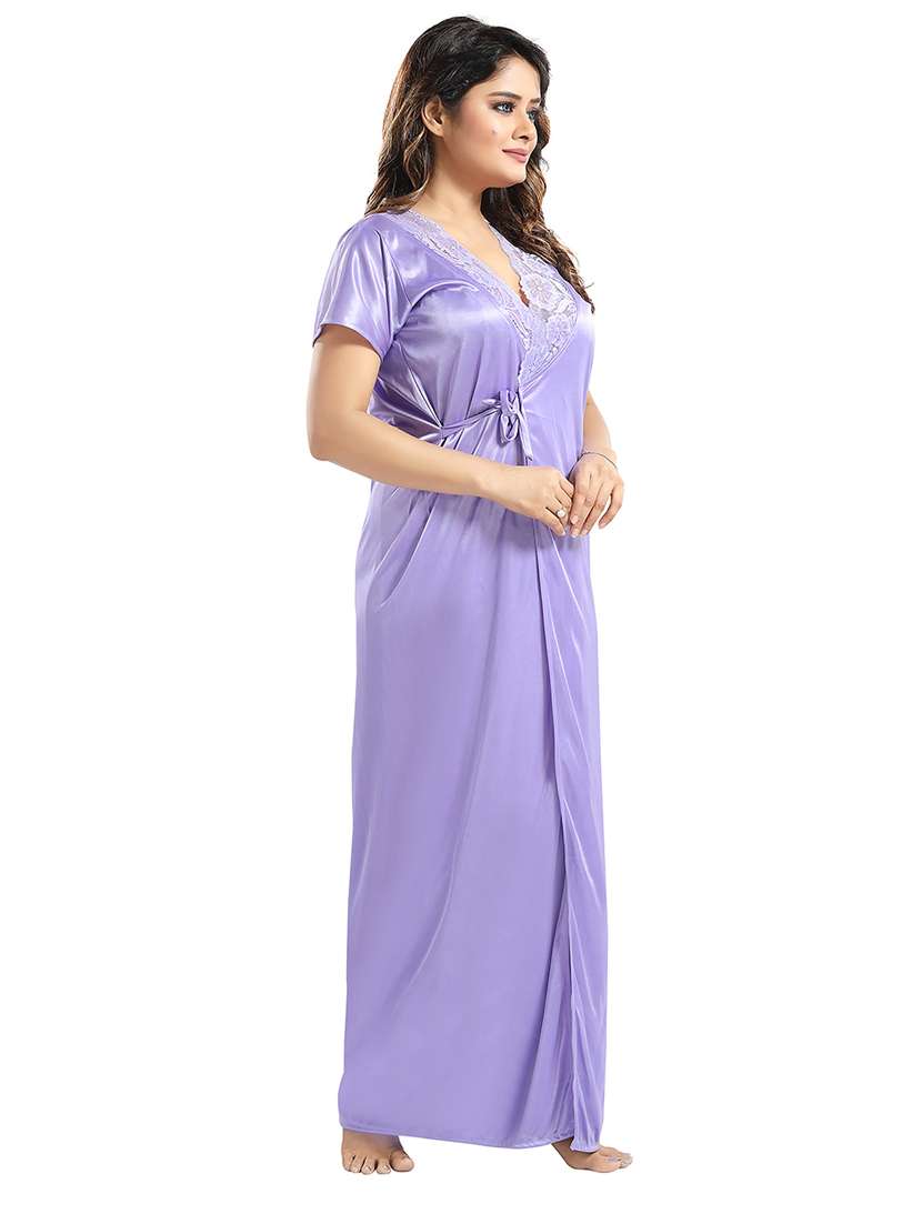 women lace detailed nighty set - 21555197 -  Standard Image - 2