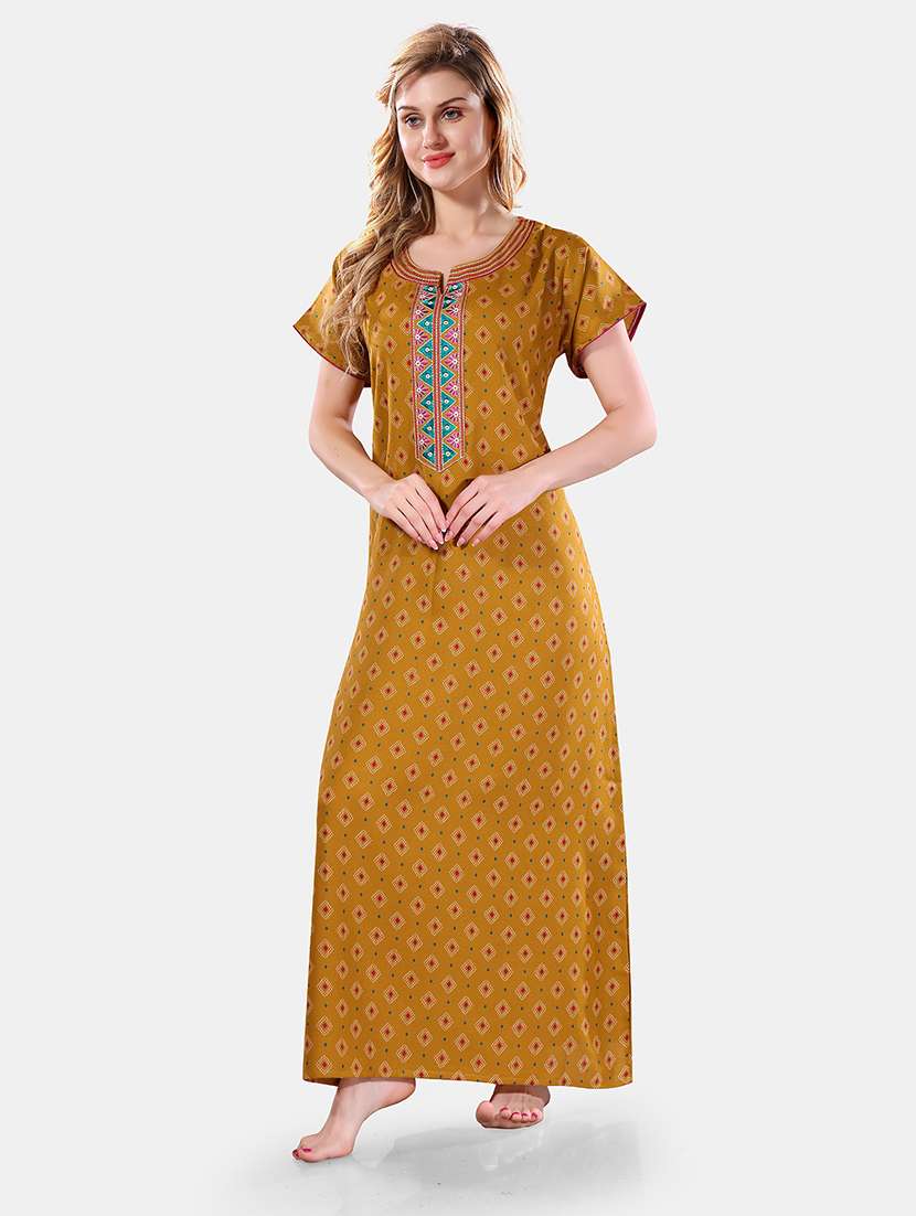 women printed cotton nighty - 21555257 -  Standard Image - 2