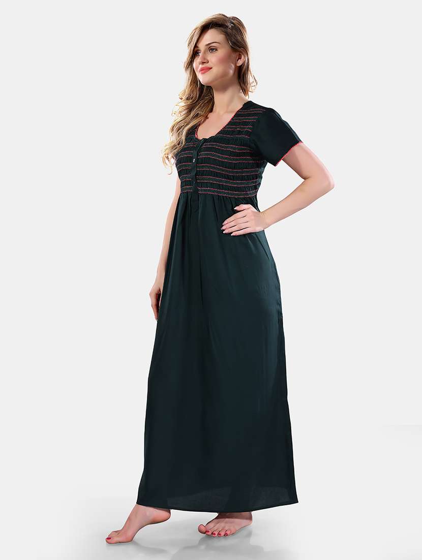 women solid short sleeves nighty - 21555280 -  Standard Image - 2