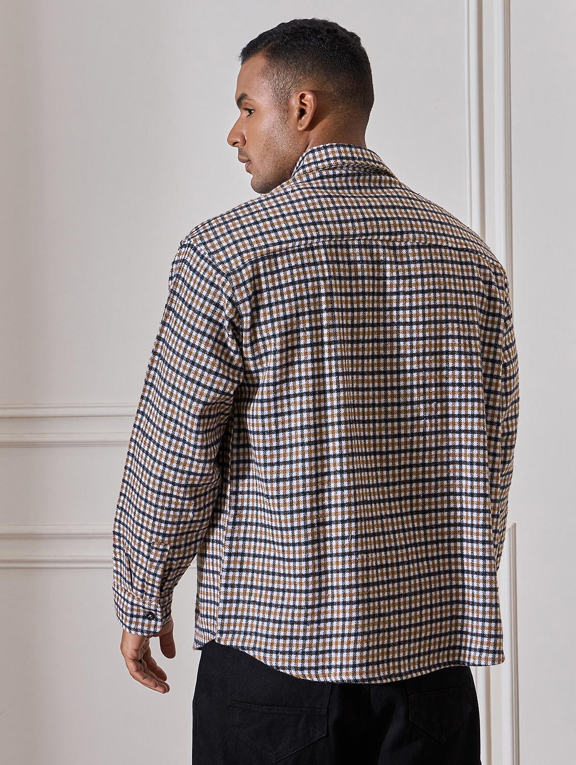 men checkered oversized casual shirt - 21555385 - Standard Image - 2