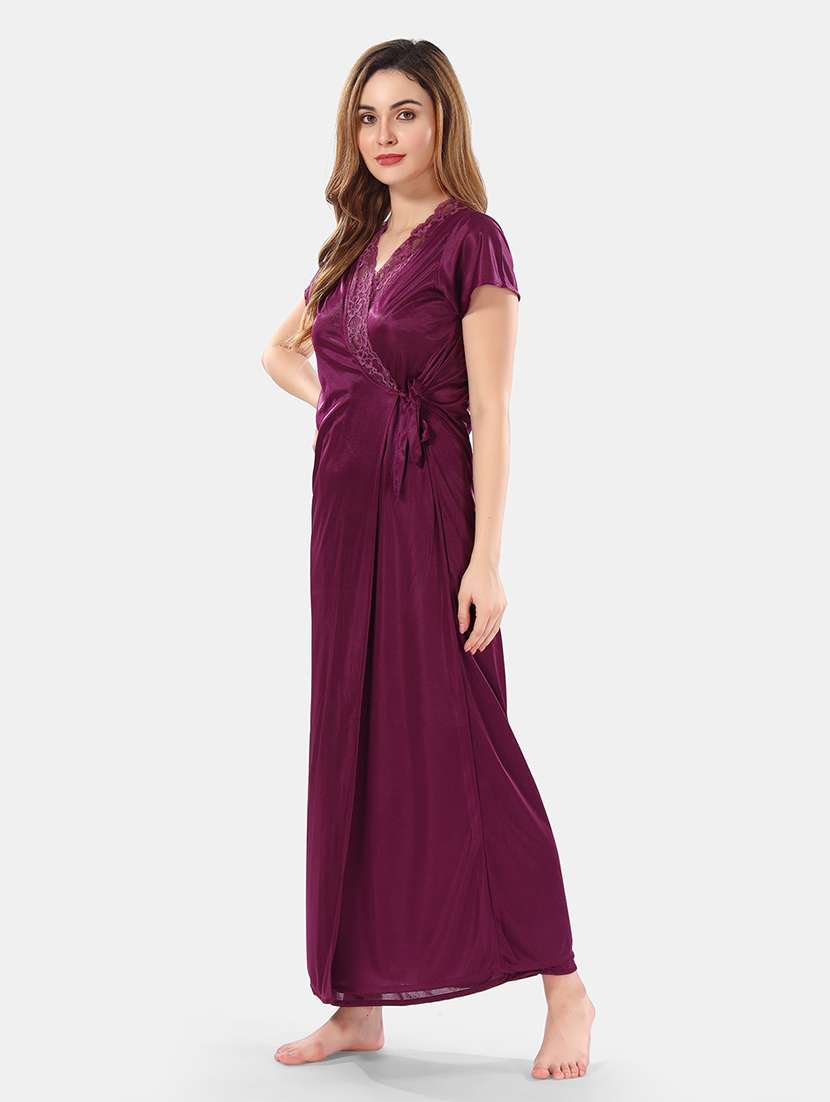 women lace detailed nighty set - 21555391 -  Standard Image - 2