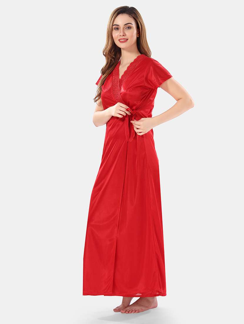 women lace detailed nighty set - 21555392 -  Standard Image - 2