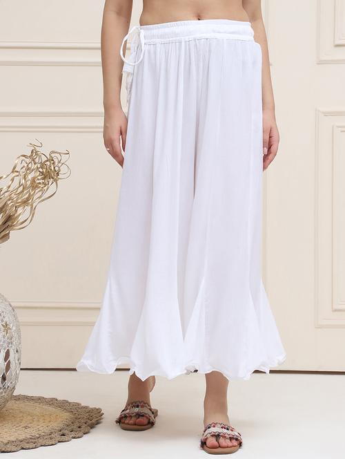 women solid flared palazzo - 21555420 -  Standard Image - 0