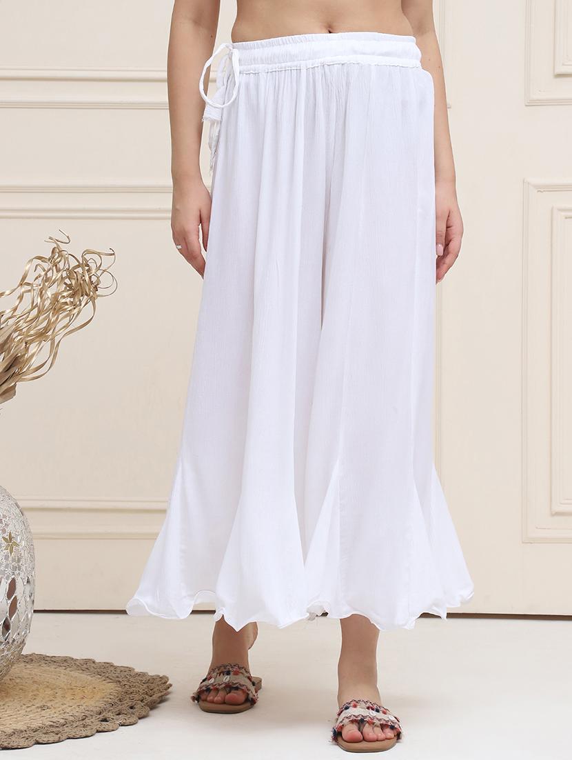 women solid flared palazzo - 21555420 -  Zoom Image - 0