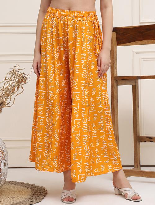 women printed flared palazzo - 21555424 - Standard Image - 0
