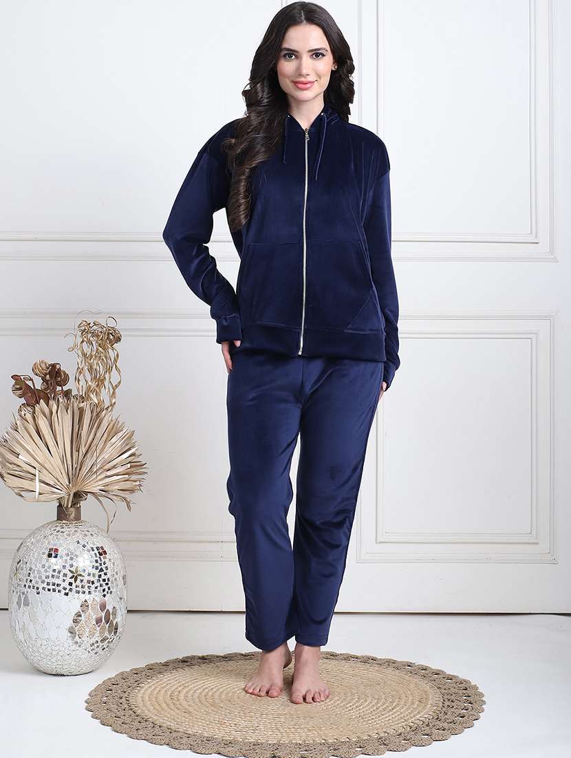women solid pyjama nightwear set
