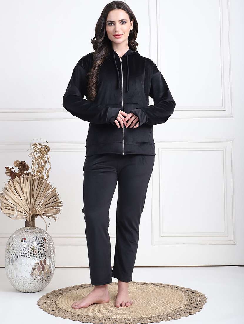 women solid pyjama nightwear set