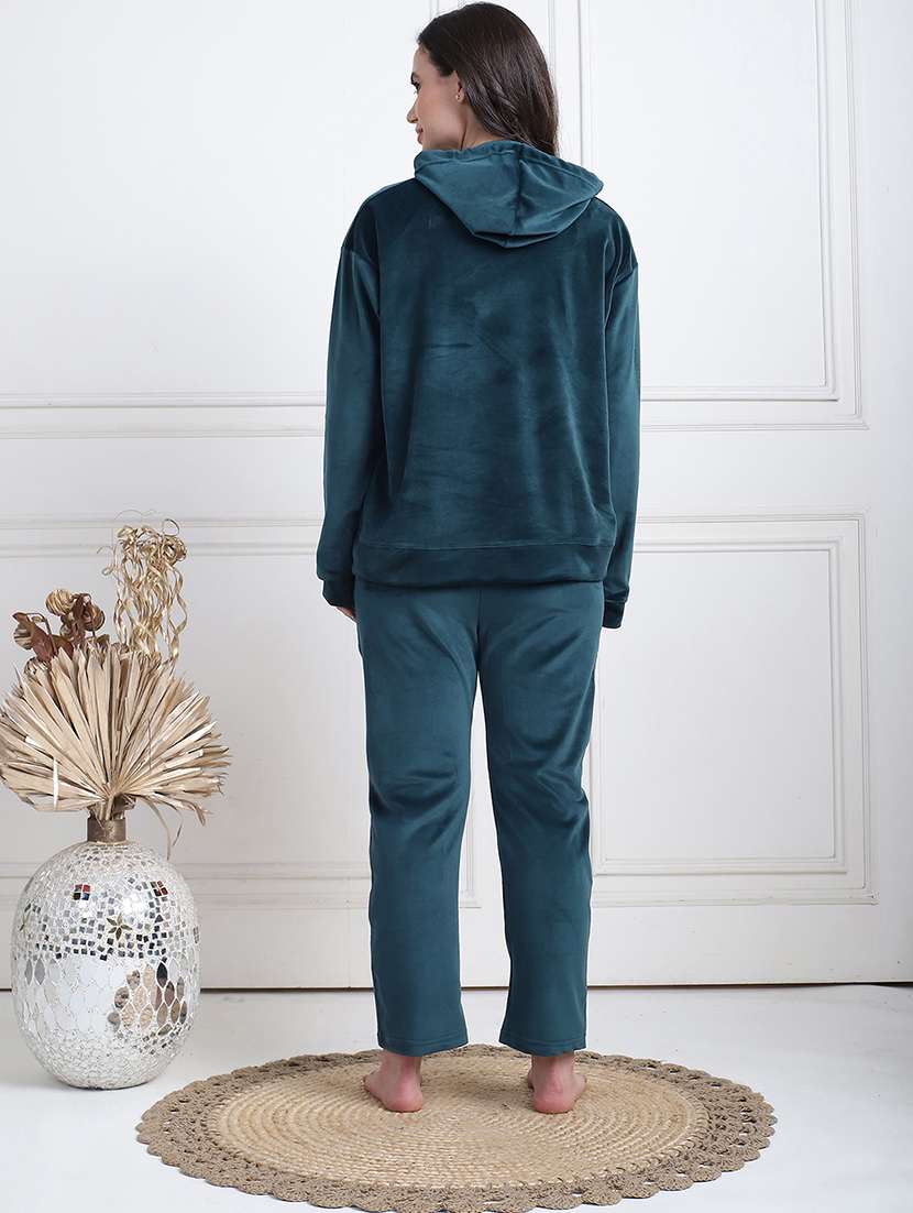 women solid pyjama nightwear set - 21555640 -  Standard Image - 2