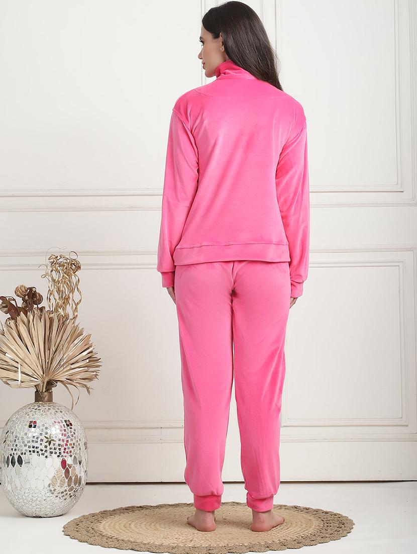 women solid pyjama nightwear set - 21555655 - Standard Image - 2
