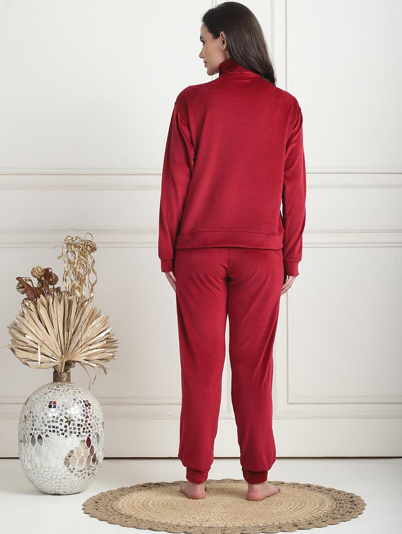 women solid pyjama nightwear set - 21555656 - Standard Image - 2