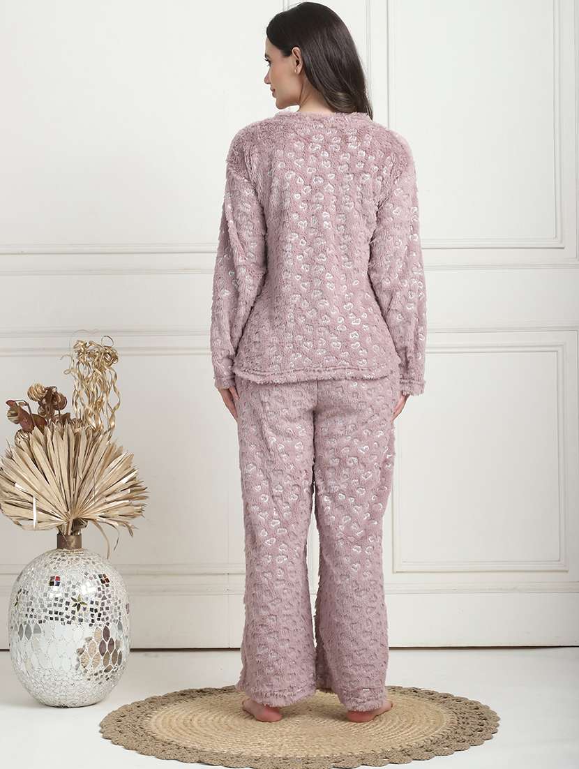 women solid pyjama nightwear set - 21555660 -  Standard Image - 2