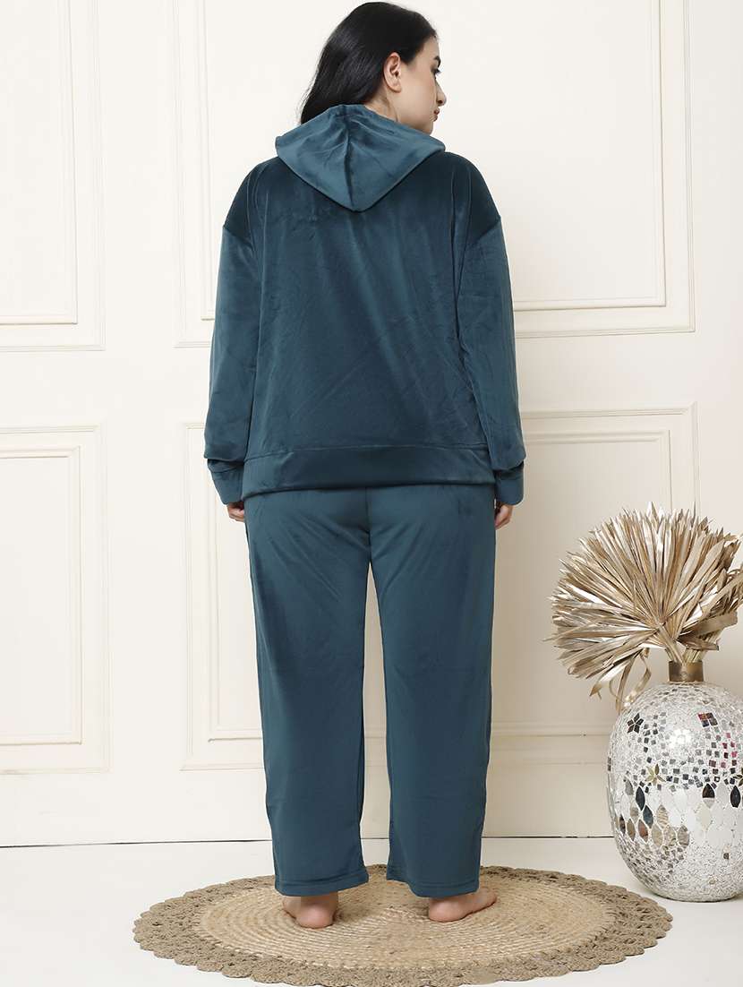 women solid pyjama nightwear set - 21555674 -  Standard Image - 2