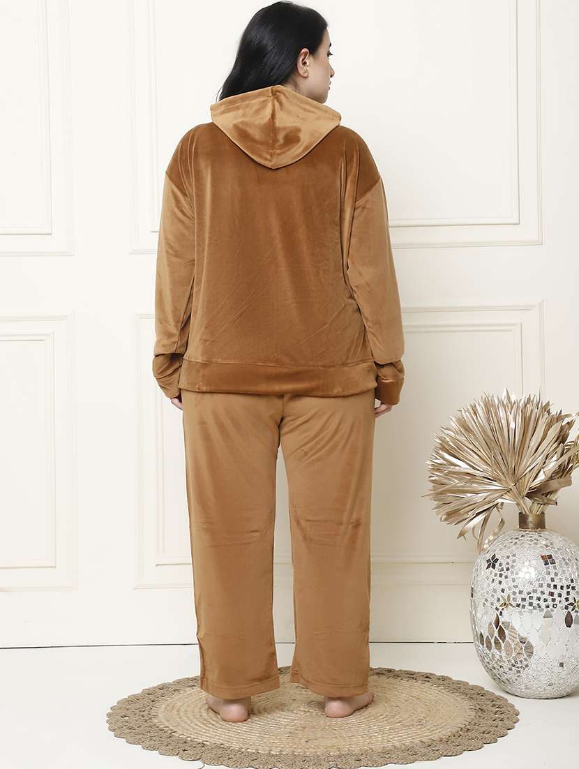 women solid pyjama nightwear set - 21555676 -  Standard Image - 2