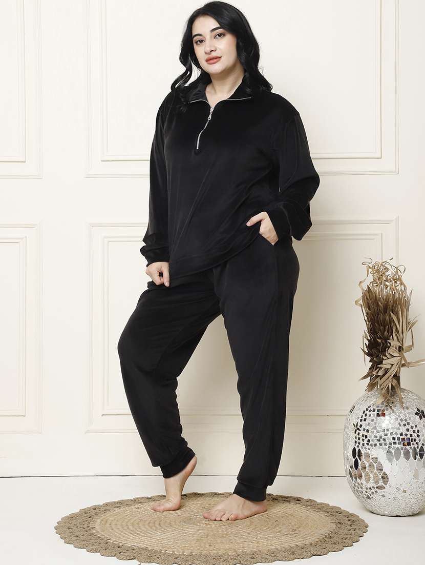 women solid pyjama nightwear set - 21555684 -  Standard Image - 2