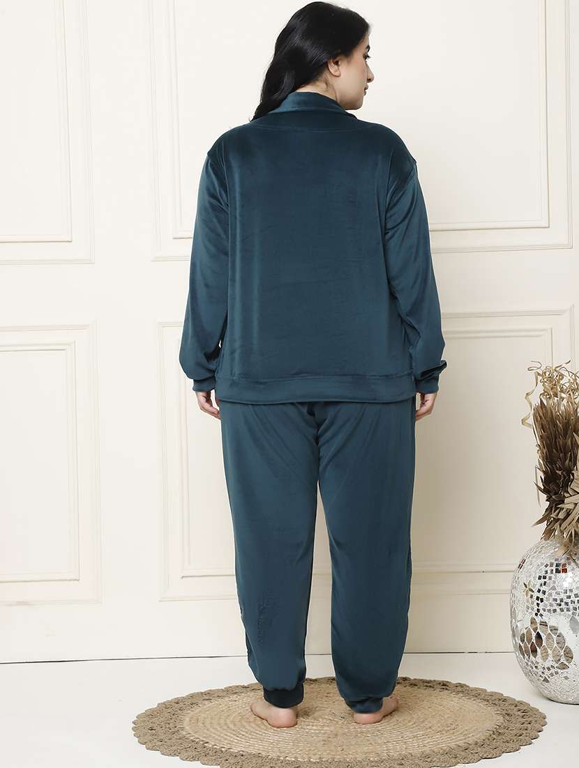 women solid pyjama nightwear set - 21555685 -  Standard Image - 2