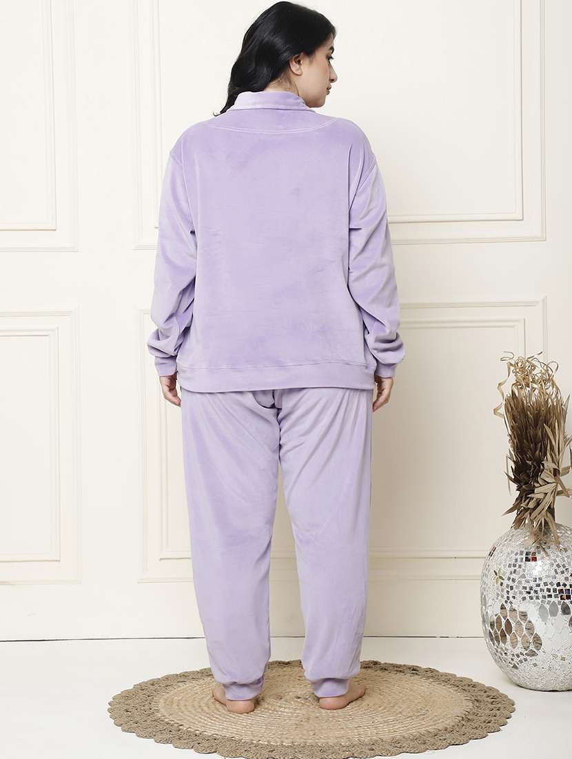 women solid pyjama nightwear set - 21555688 -  Standard Image - 2