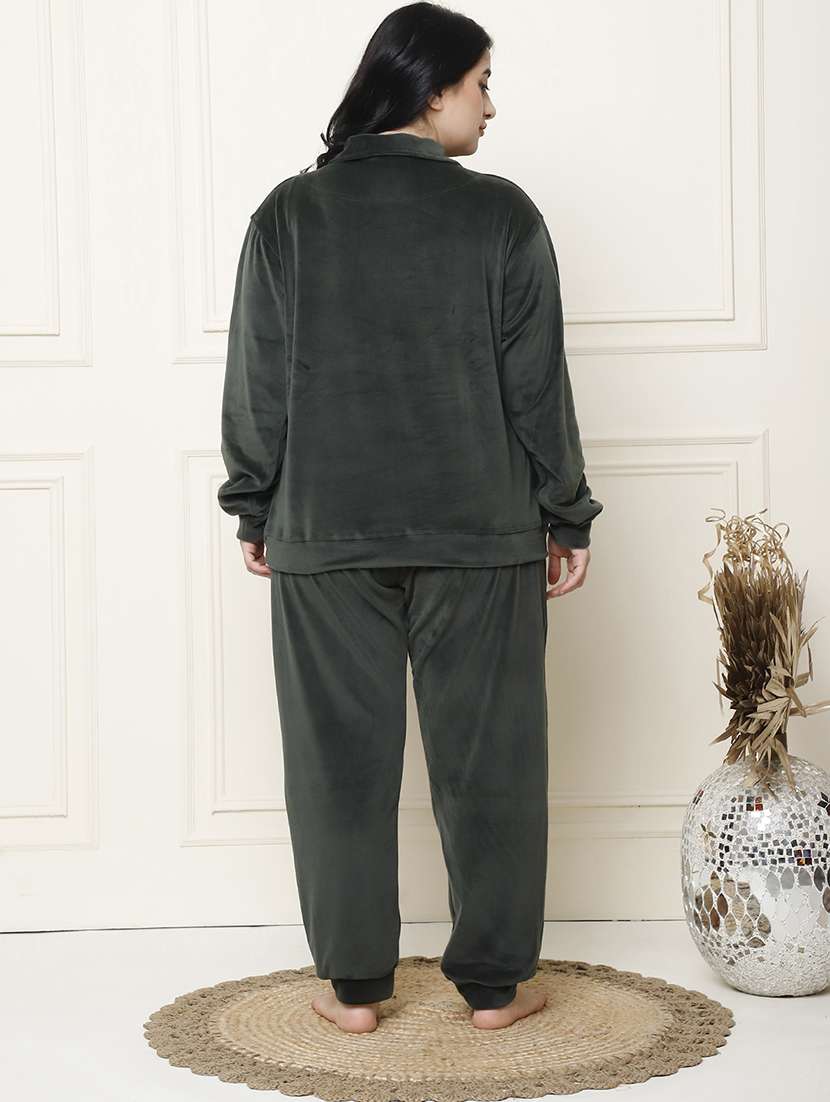 women solid pyjama nightwear set - 21555691 -  Standard Image - 2